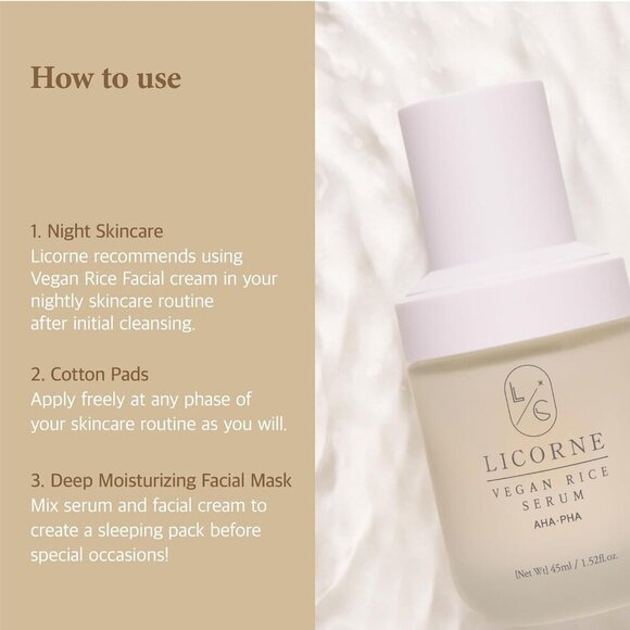 NIB New Licorne Vegan Rice Serum Hydrating 1.52 oz/45 ml - Picture 7 of 7